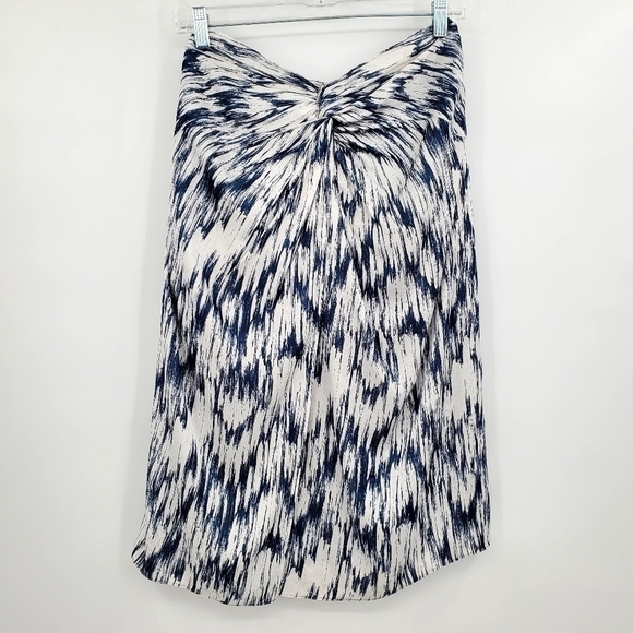 Club Monaco Blue White Abstract Print Twist Waist Robetta Skirt - Picture 1 of 11